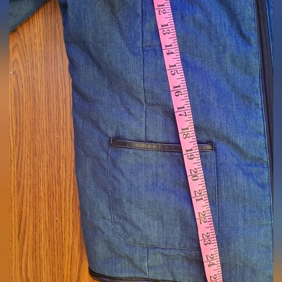 Tribal Reversible Red & Black Fleece Buffalo Plaid Denim Jacket M A26 - Picture 12 of 14